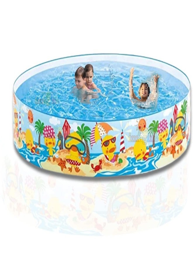 SELLMONK 4 Ft Round Swimming Pool for Kids Folding & Durable Swim Center Pool for Kids 1 to 5 Years No Need for an Air Pump - Multicolor - Image 2